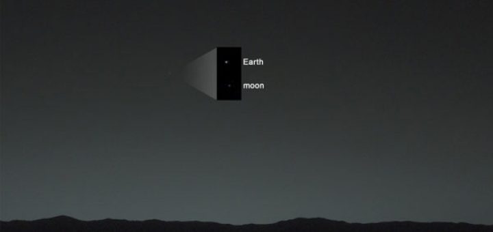 زمین و ماه از نگاه مریخ‌‌نورد کنجکاوی