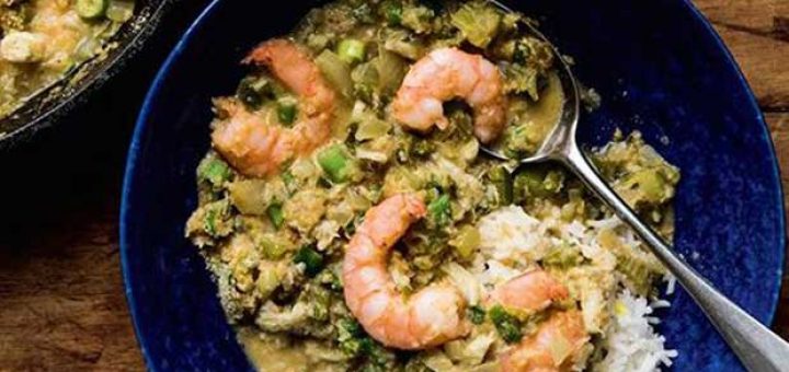 خرچنگ پخته و میگو