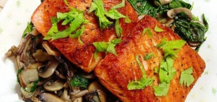 فیله ماهی با اسفناج