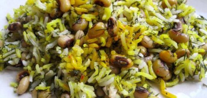 چشم بلبلي پلو با مرغ