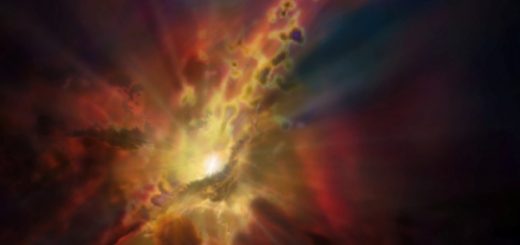 طرحی از فرآیند برافزایش سرد، که در جریان آن ابرهای مولکولی هیدروژن در شرایط ناپایدار گرمایی، بر ابرسیاهچاله مرکزی کهکشان «فرومی‌بارند» / منبع: NRAO/AUI/NSF; D. Berry / SkyWorks; ALMA (ESO/NAOJ/NRAO)