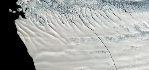 در اواسط اکتبر ۲۰۱۱، ماهواره‌های ناسا خبر از ایجاد یک ترک سی‌کیلومتری در زبانه یخی پاین‌آیلند جنوبگان دادند؛ ترکی به پهنای ۸۰ متر و عمق ۶۰ متر / عکس از ناسا