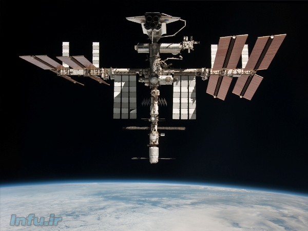 ایستگاه فضایی بینالمللی در اتصال با شاتل فضایی ایندیور طی مأموریت STS-134