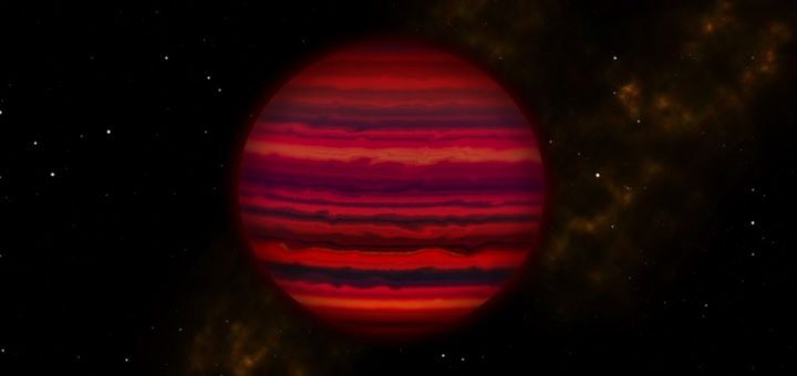 تصویری تخیلی از کوتوله قهو‌ه‌ای WISE 0855