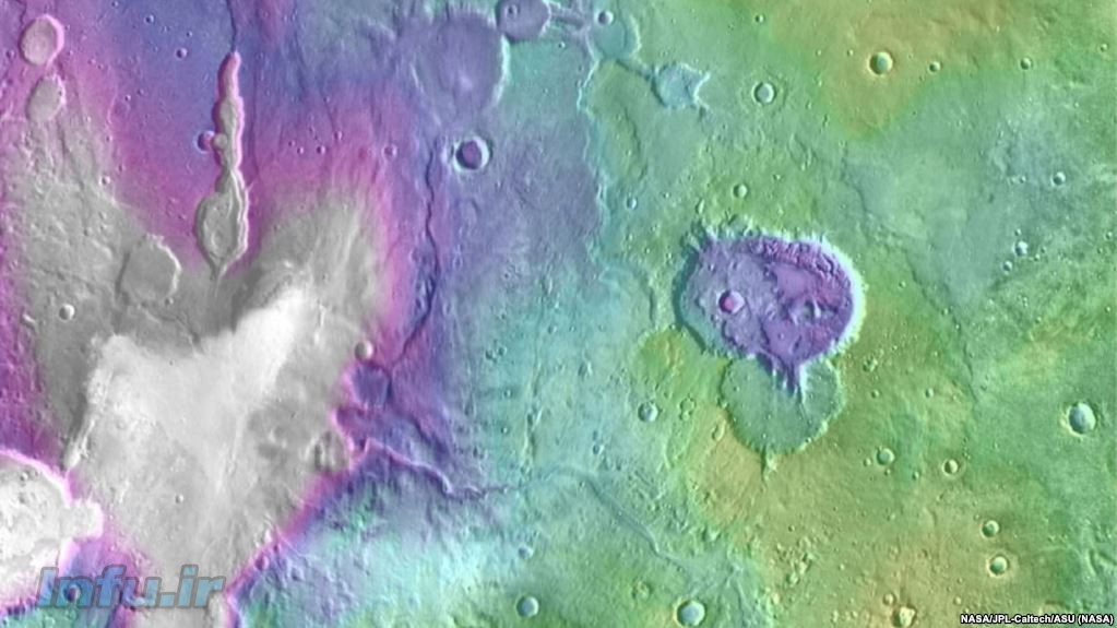 حفره‌هایی که تصور می‌شود زمانی دریاچه‌های پرآب در مریخ بوده‌اند.