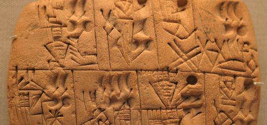 لوحی که منقش به خط تصویری است و در موزه بریتانیا نگهداری می‌شود؛ مردانی که آبجو در دست دارند و گمان می‌رود در ازای کار آبجو دریافت می‌کرده‌اند