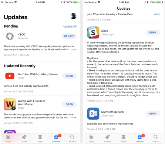 اطلاعات بیشتر برای به روز رسانی برنامه وجود دارد