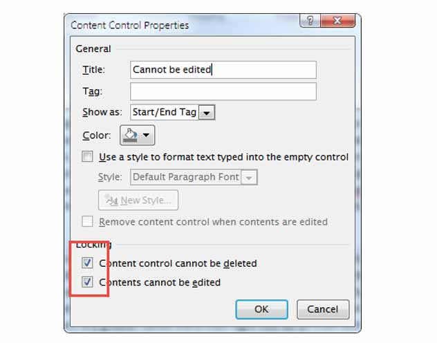 آموزش غیر قابل ویرایش کردن بخشی از متن در word