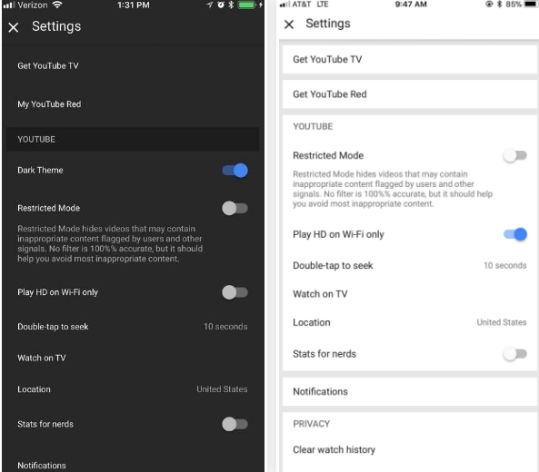 تم تاریک آیفون