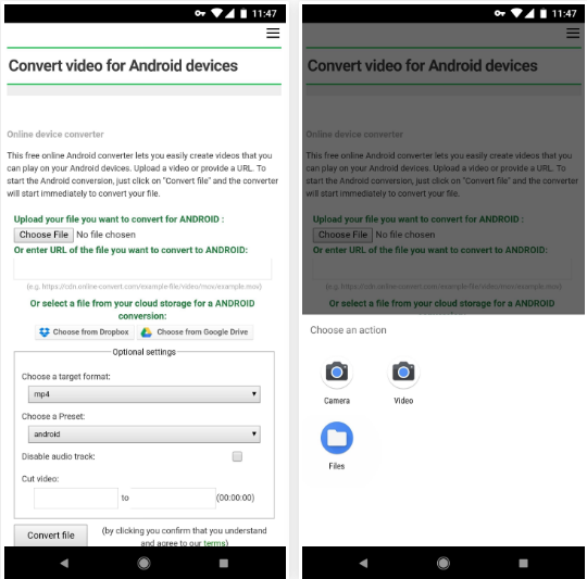 تبدیل فرمت فیلم در اندروید