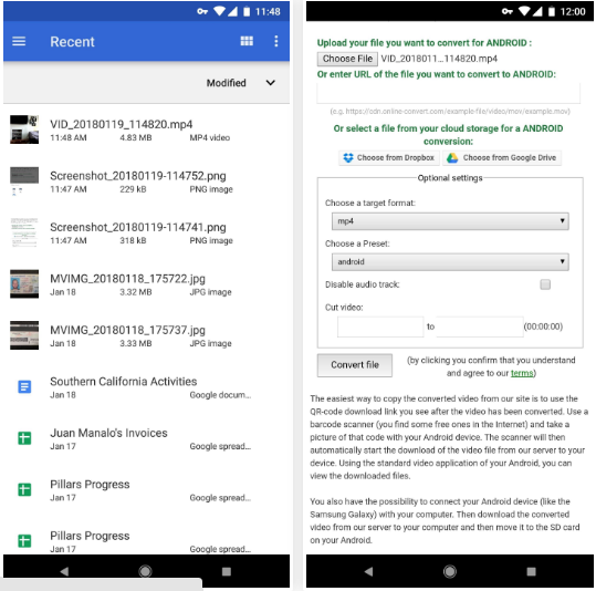 تبدیل فرمت فیلم در اندروید