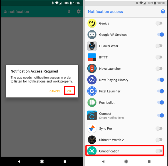تنظیمات و استفاده از اپلیکیشن Unnotification