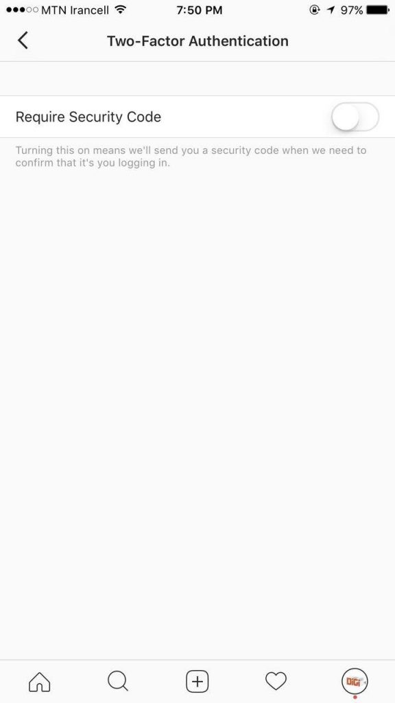 تایید هویت دو مرحله ای اینستاگرام