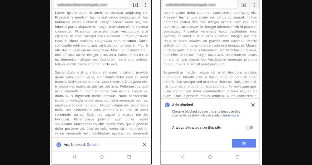 بلاک شدن تبلیغات در نسخه ی اندروید گوگل کروم