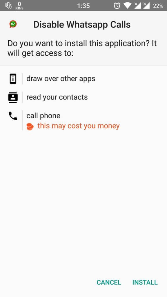 disable whatsapp call
