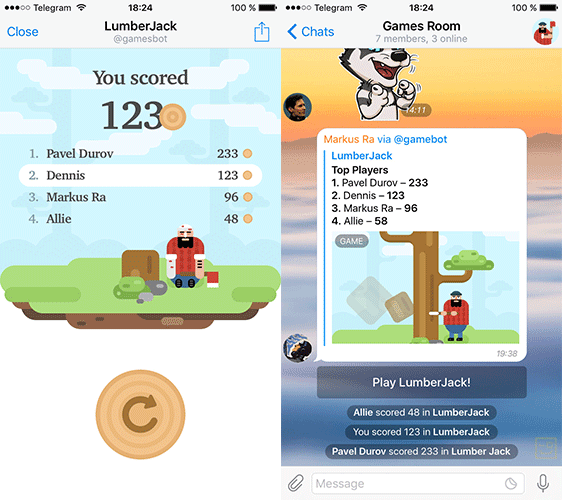 بازی در تلگرام