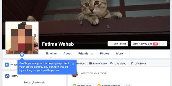  پنهان کردن عکس پروفایل فیس بوک 