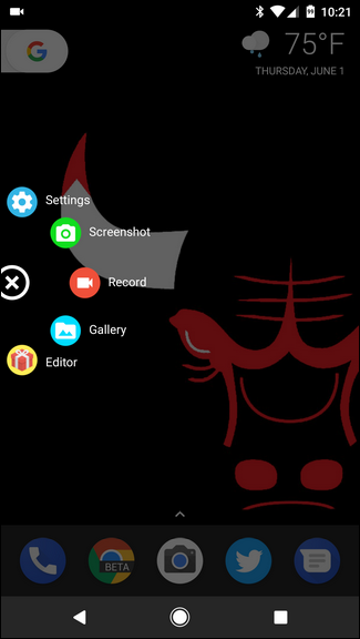 Settings and Record.