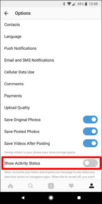 Show Activity Status