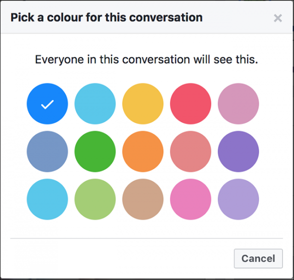 تغییر رنگ چت فیس بوک