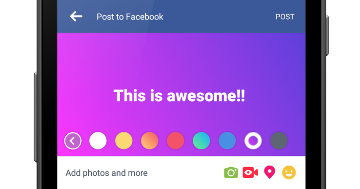 اینفو - با آپدیت جدید، می‌توانید پست‌های فیسبوکتان را رنگی کنید!