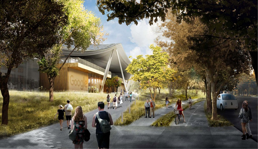 اینفو - معماری حیرت‌انگیز دفتر مرکزی جدید گوگل در کالیفرنیا
