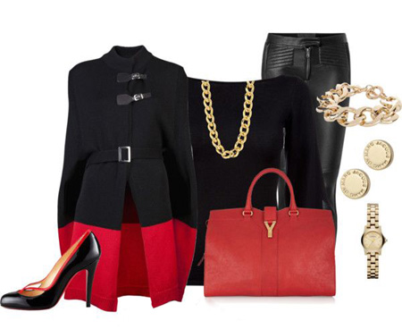 ست قرمز و مشکی| ست های شیک پاییزی و زمستانی