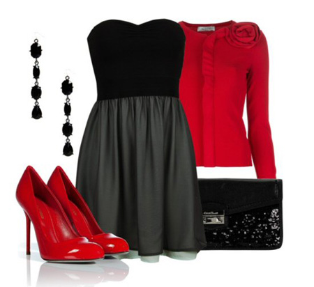 ست لباس قرمز و مشکی| ست قرمز و مشکی