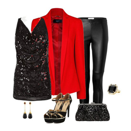 ست قرمز و مشکی|مدل ست های پاییزی و زمستانی