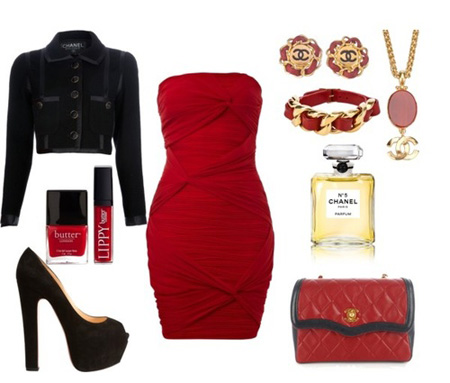 ست های شیک پاییزی و زمستانی|ست های قرمز و مشکی