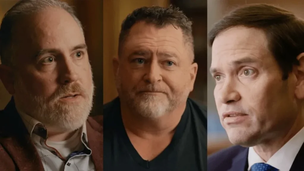 جی استراتون، لوئیس الیزوندو و مارکو روبیو در مستند «عصر افشاگری»